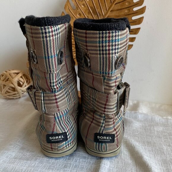 Sorelia Earhart 2011-12 Plaid Mid-Calf Boots Sz 8.5 - Picture 5 of 14